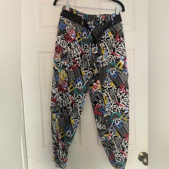 Brand: V.I.P Size:9 Color: Multicolored with wording Women’s cargo pants - Picture 1 of 5